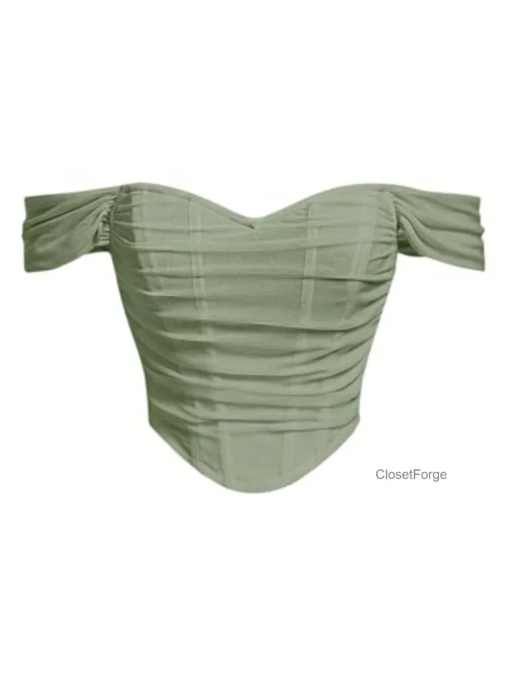Floerns Off Shoulder Ruched Corset Crop Top Bustier Sexy Y2k Club Party Going